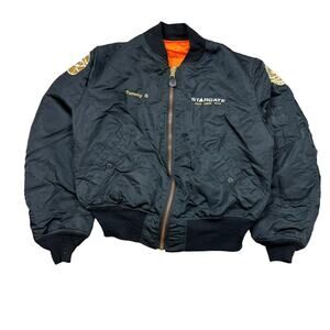 Rare Vintage 1993 Stargate Film Cast and Crew Alpha Industries Bomber Jacket XL